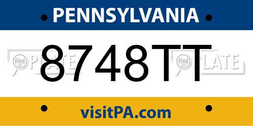 8748TT Pennsylvania License Plate