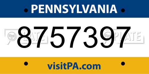8757397 Pennsylvania License Plate