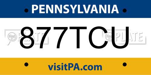 877TCU Pennsylvania License Plate
