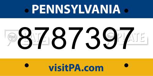 8787397 Pennsylvania License Plate