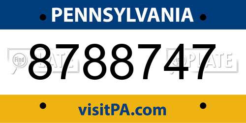 8788747 Pennsylvania License Plate
