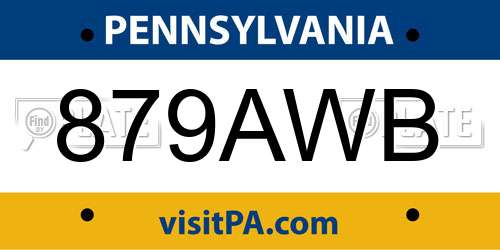 879AWB Pennsylvania License Plate