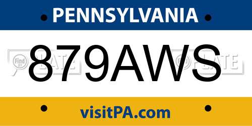 879AWS Pennsylvania License Plate