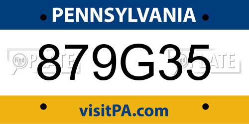 879G35 Pennsylvania License Plate