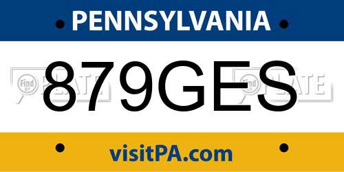 879GES Pennsylvania License Plate