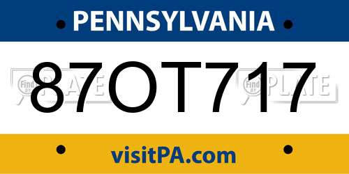 87OT717 Pennsylvania License Plate
