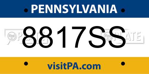 8817SS Pennsylvania License Plate