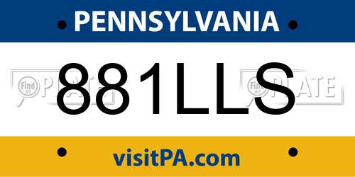 881LLS Pennsylvania License Plate