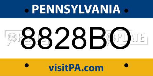 8828BO Pennsylvania License Plate