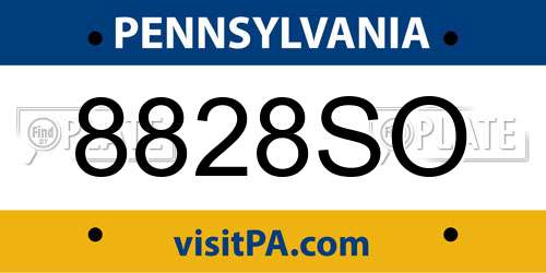 8828SO Pennsylvania License Plate