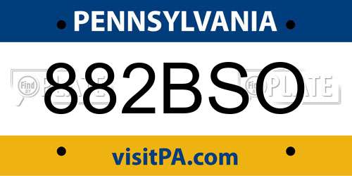 882BSO Pennsylvania License Plate