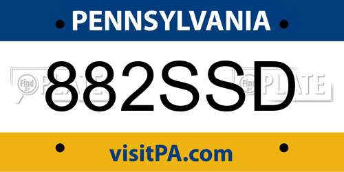 882SSD Pennsylvania License Plate