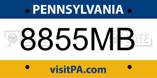8855MB Pennsylvania License Plate