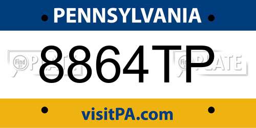 8864TP Pennsylvania License Plate