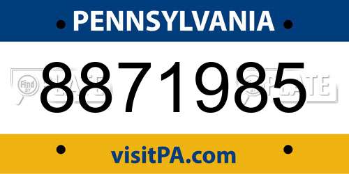 8871985 Pennsylvania License Plate