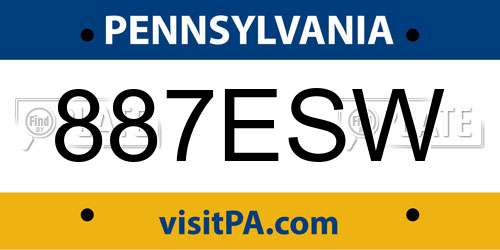 887ESW Pennsylvania License Plate