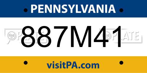 887M41 Pennsylvania License Plate