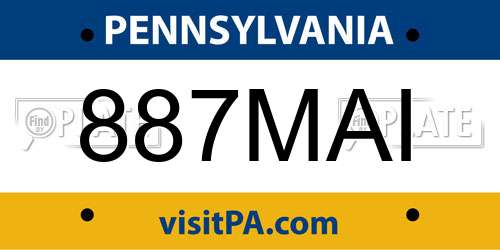 887MAI Pennsylvania License Plate
