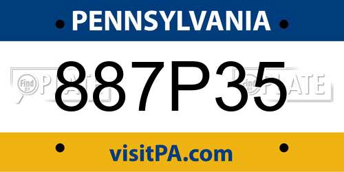 887P35 Pennsylvania License Plate