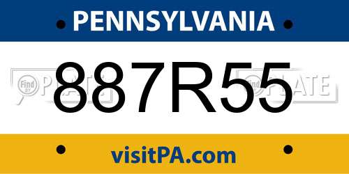 887R55 Pennsylvania License Plate
