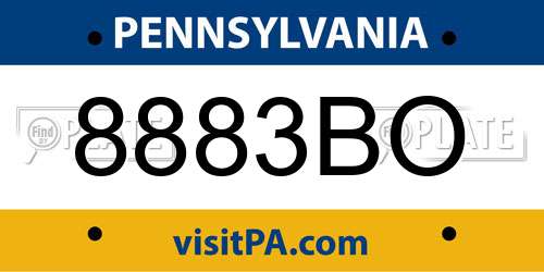 8883BO Pennsylvania License Plate