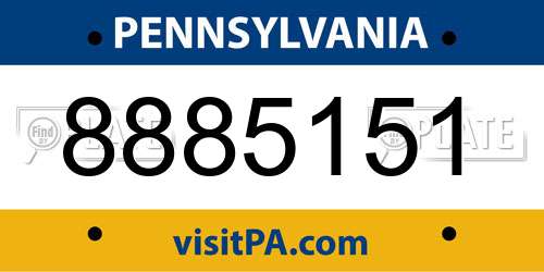 8885151 Pennsylvania License Plate