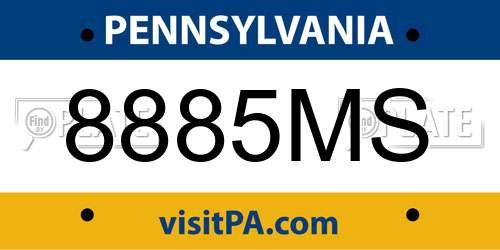 8885MS Pennsylvania License Plate