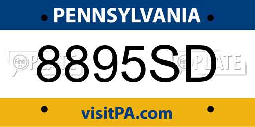 8895SD Pennsylvania License Plate
