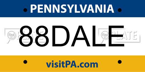 88DALE Pennsylvania License Plate