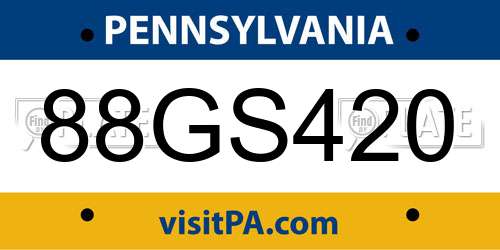 88GS420 Pennsylvania License Plate