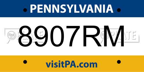 8907RM Pennsylvania License Plate