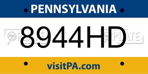 8944HD Pennsylvania License Plate