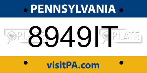 8949IT Pennsylvania License Plate
