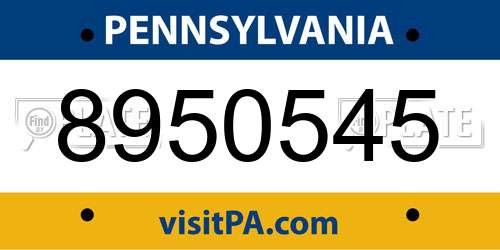 8950545 Pennsylvania License Plate