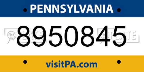 8950845 Pennsylvania License Plate
