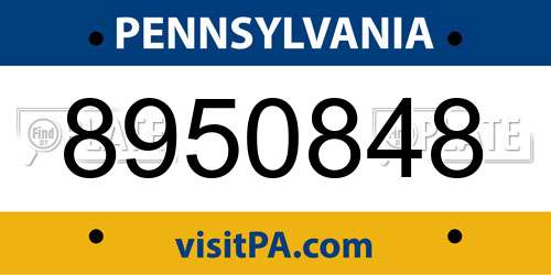 8950848 Pennsylvania License Plate