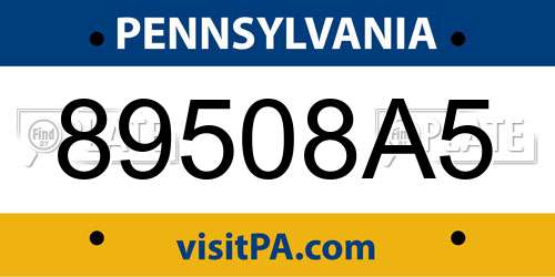 89508A5 Pennsylvania License Plate