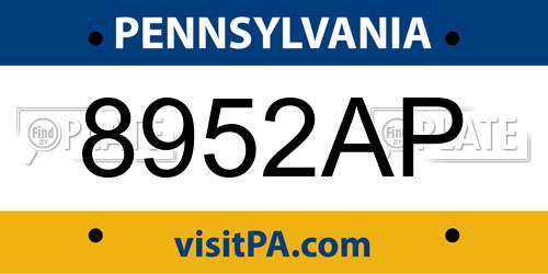 8952AP Pennsylvania License Plate