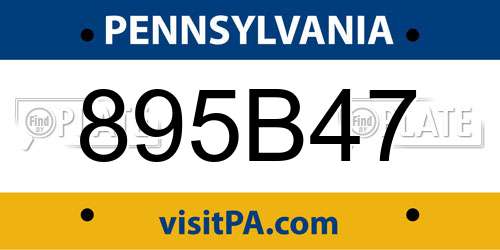 895B47 Pennsylvania License Plate