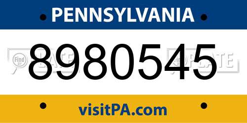 8980545 Pennsylvania License Plate
