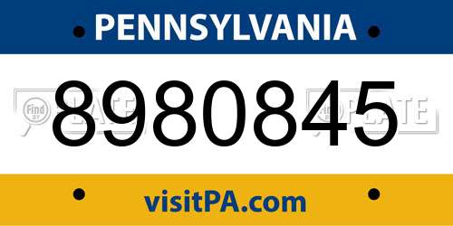 8980845 Pennsylvania License Plate