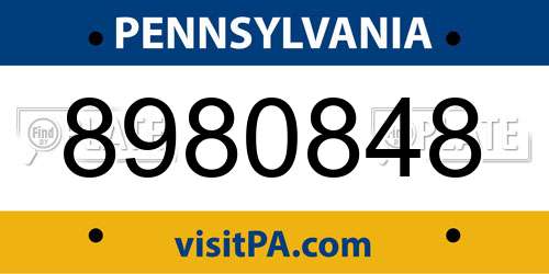 8980848 Pennsylvania License Plate