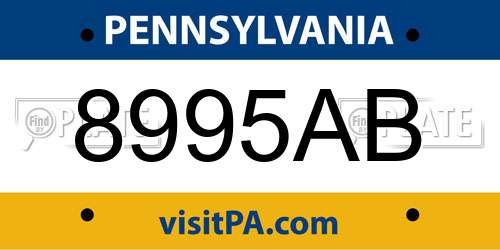 8995AB Pennsylvania License Plate
