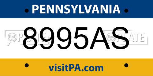 8995AS Pennsylvania License Plate