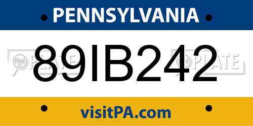 89IB242 Pennsylvania License Plate