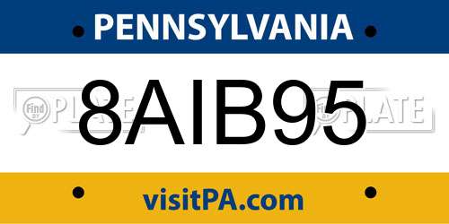 8AIB95 Pennsylvania License Plate