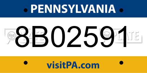 8B02591 Pennsylvania License Plate