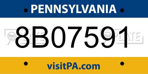 8B07591 Pennsylvania License Plate