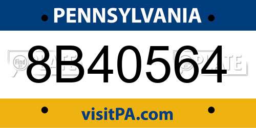 8B40564 Pennsylvania License Plate