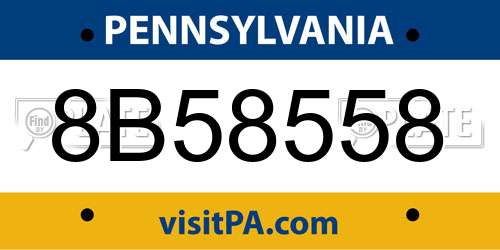 8B58558 Pennsylvania License Plate